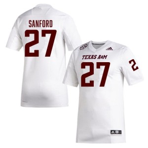 Genuine Daymion Sanford Aggies #27 White Men College SEC High-Performance Football Jersey 55998428