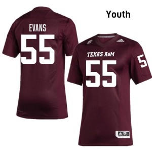 #55 Dealyn Evans Texas A&M Aggies SEC Football College Embroidered Numbers Jersey (Youth, Maroon) 21946453