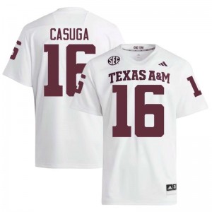 #16 Helaman Casuga Texas A&M SEC Football Player Embroidered Numbers Jersey (Men, White) 13337886