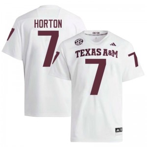 #7 Isaiah Horton Texas A&M SEC Football NCAA Embroidered Numbers Jersey (Men, White) 56383596