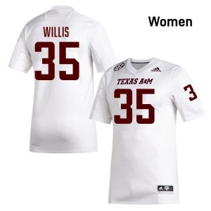 Genuine Isaiah Willis Texas A&M Aggies #35 White Women University SEC High-Performance Football Jersey 15494748
