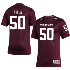 Maroon Isendre Ahfua #50 TAMU Legacy Edition Football Men NCAA Durable-Stitched SEC Jersey 99951473