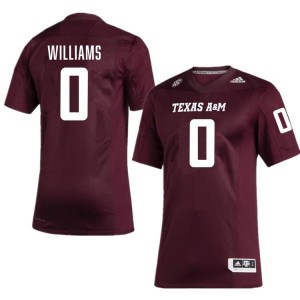 Izaiah Williams Men Licensed #0 TAMU SEC Maroon Football University High-Quality Jersey 99533889