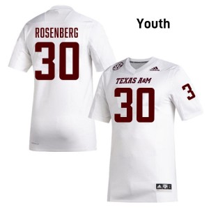 Aggies SEC #30 JR Rosenberg Youth University Football White Game Day Sewn Jersey 54585736