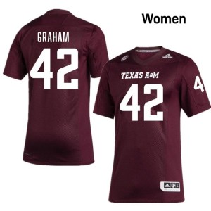 Genuine Jackson Graham Aggies #42 Maroon Women Player SEC High-Performance Football Jersey 42119454