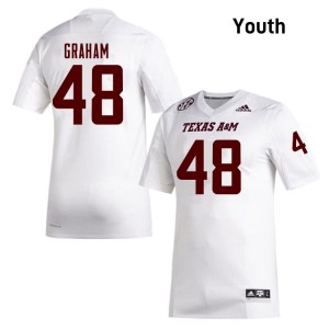 Youth Jacob Graham Texas A&M Pride #48 White SEC Sewn Player Football Jersey 11342291