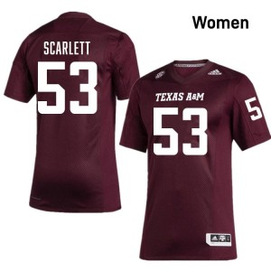 #53 Jadon Scarlett Texas A&M SEC Football High School Embroidered Numbers Jersey (Women, Maroon) 73430232