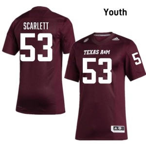 TAMU SEC #53 Jadon Scarlett Youth University Football Maroon Game Day Sewn Jersey 58953639