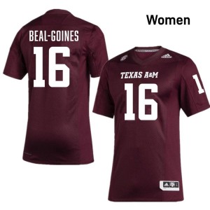 Texas A&M Maroon #16 Jamar Beal-Goines Women Authentic SEC Player Pro-Stitched Football Jersey 34121848