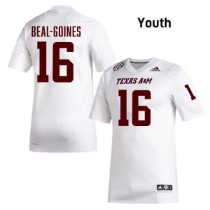 Youth Jamar Beal-Goines Texas A&M Pride #16 White SEC Sewn College Football Jersey 17757927