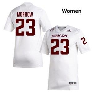 #23 Jamarion Morrow Texas A&M Aggies SEC Football Player Embroidered Numbers Jersey (Women, White) 87495309