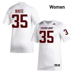Genuine Jared White TAMU #35 White Women College SEC High-Performance Football Jersey 43830829