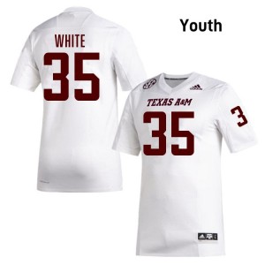 Jared White Youth Licensed #35 Aggies SEC White Football Player High-Quality Jersey 62501717