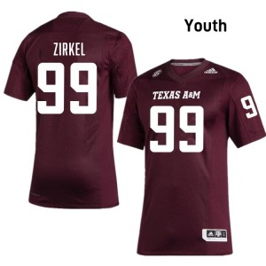 Jared Zirkel Youth Licensed #99 TAMU SEC Maroon Football College High-Quality Jersey 72326046