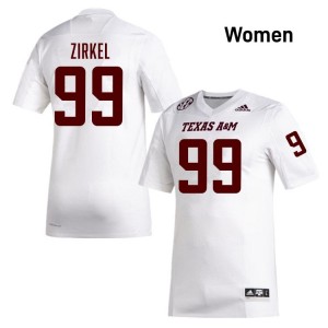Women Jared Zirkel Texas A&M Aggies Pride #99 White SEC Sewn High School Football Jersey 45920503