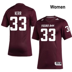 Genuine Jarred Kerr Aggies #33 Maroon Women High School SEC High-Performance Football Jersey 62406339