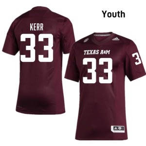 Jarred Kerr Youth Licensed #33 Texas A&M Aggies SEC Maroon Football University High-Quality Jersey 49940189