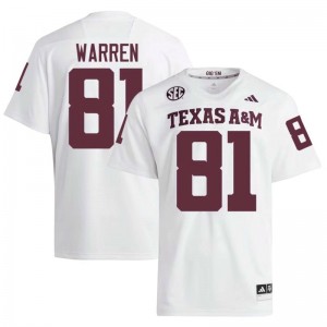 #81 Jayden Warren Texas A&M SEC Football University Embroidered Numbers Jersey (Men, White) 58974912