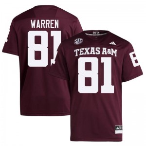TAMU SEC #81 Jayden Warren Men NCAA Football Maroon Game Day Sewn Jersey 15531107