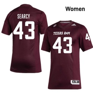 #43 Jeremiah Searcy Aggies SEC Football NCAA Embroidered Numbers Jersey (Women, Maroon) 17520256