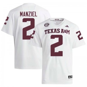 Johnny Manziel Men Licensed #2 Texas A&M SEC White Football University High-Quality Jersey 93888739
