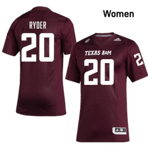 Texas A&M SEC #20 Johnny Ryder Women Player Football Maroon Game Day Sewn Jersey 24785379