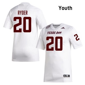 White Johnny Ryder #20 Texas A&M Legacy Edition Football Youth College Durable-Stitched SEC Jersey 61522171
