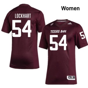Aggies Maroon #54 Jordan Lockhart Women Authentic SEC High School Pro-Stitched Football Jersey 46688231