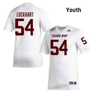 Youth Jordan Lockhart Aggies Pride #54 White SEC Sewn Player Football Jersey 98212557