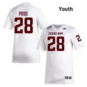 Youth Jordan Pride Texas A&M Pride #28 White SEC Sewn High School Football Jersey 56267839