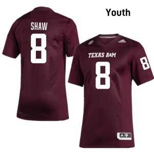 Genuine Jordan Shaw Texas A&M Aggies #8 Maroon Youth University SEC High-Performance Football Jersey 64788876
