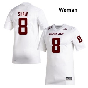 White Jordan Shaw #8 TAMU Legacy Edition Football Women College Durable-Stitched SEC Jersey 22917159