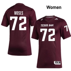 Women Joshua Moses Aggies Pride #72 Maroon SEC Sewn University Football Jersey 23312539