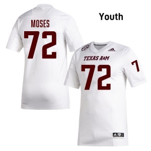 Genuine Joshua Moses Aggies #72 White Youth High School SEC High-Performance Football Jersey 76611067