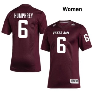 #6 Julio Humphrey Texas A&M SEC Football Player Embroidered Numbers Jersey (Women, Maroon) 28678683