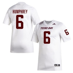 Aggies White #6 Julio Humphrey Men Authentic SEC University Pro-Stitched Football Jersey 98440305