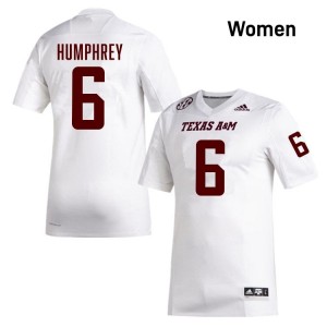 Genuine Julio Humphrey Texas A&M Aggies #6 White Women NCAA SEC High-Performance Football Jersey 33725010