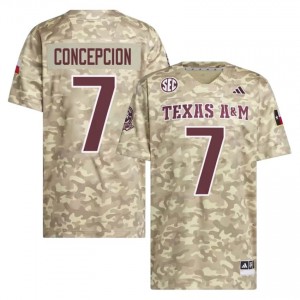 #7 KC Concepcion Texas A&M SEC Football College Embroidered Numbers Jersey (Men, Beige) 73161891