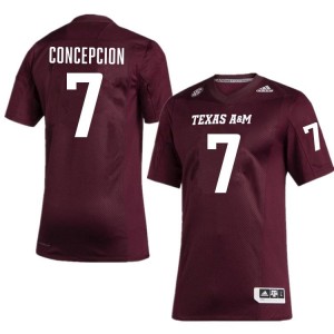 Men KC Concepcion TAMU Pride #7 Maroon SEC Sewn University Football Jersey 22388476