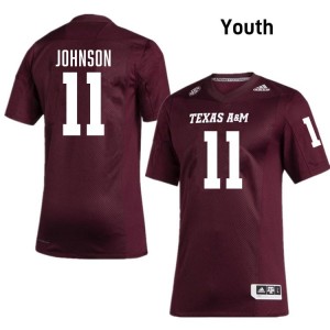 Texas A&M Aggies Maroon #11 Kelshaun Johnson Youth Authentic SEC University Pro-Stitched Football Jersey 91752121