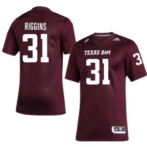 #31 Kelvion Riggins TAMU SEC Football College Embroidered Numbers Jersey (Men, Maroon) 69323150