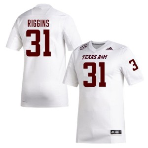 Genuine Kelvion Riggins Texas A&M #31 White Men University SEC High-Performance Football Jersey 55163746