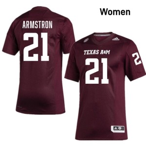 Women Kiotti Armstrong Texas A&M Pride #21 Maroon SEC Sewn High School Football Jersey 37199081