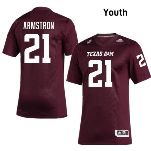 #21 Kiotti Armstrong TAMU SEC Football University Embroidered Numbers Jersey (Youth, Maroon) 91858269