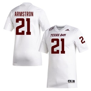 Aggies SEC #21 Kiotti Armstrong Men NCAA Football White Game Day Sewn Jersey 19214498