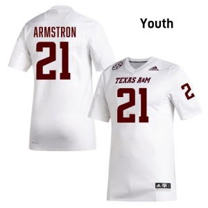 Genuine Kiotti Armstrong Texas A&M #21 White Youth Player SEC High-Performance Football Jersey 78269251