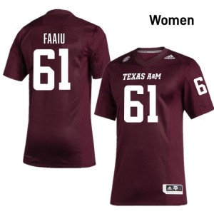 Texas A&M SEC #61 Koli Faaiu Women College Football Maroon Game Day Sewn Jersey 62589551