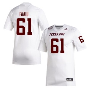 Genuine Koli Faaiu Aggies #61 White Men High School SEC High-Performance Football Jersey 70224080