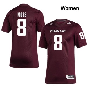 Le'Veon Moss Women Licensed #8 Texas A&M SEC Maroon Football Player High-Quality Jersey 14776813