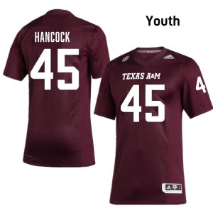 Texas A&M Aggies Maroon #45 Levi Hancock Youth Authentic SEC NCAA Pro-Stitched Football Jersey 61771892
